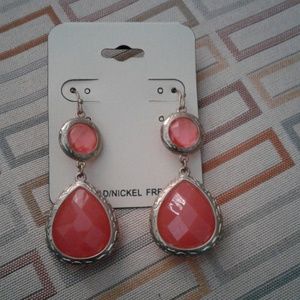 NWT pink and gold drop dangle earrings